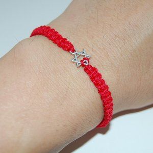 Star of David Bracelet,Star of David Cord Bracelet,Drawstring Bracelet